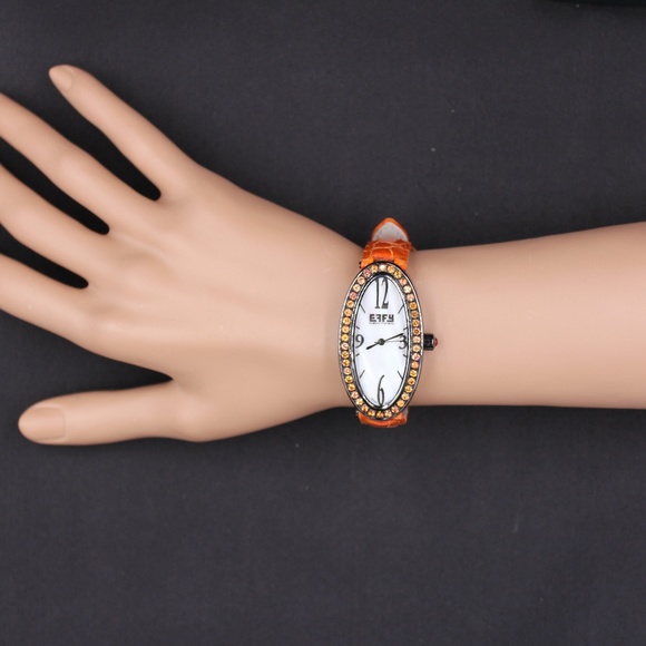 Orange Sapphire Diamond 1.91 Tcw Luxury Watch main image 6